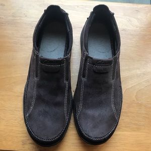 Clark brown suede  slip on shoes 10M